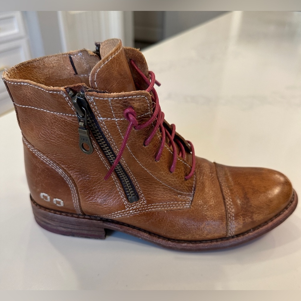 Bed Stu Lace Up Boot Tan Size 6